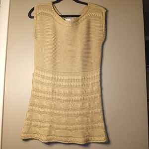 Woman's Beige/Tan Sleeveless Fall/Winter Pullover Large